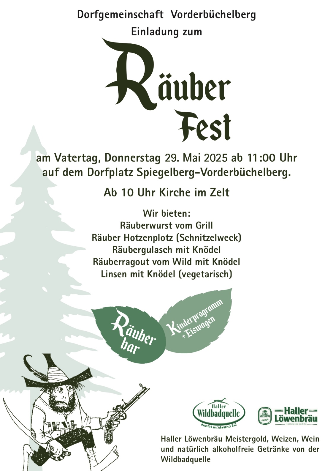 Einladung zum Räuberfest in Vorderbüchelberg